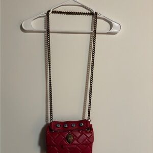 Kurt Geiger Red Quilted Chain Shoulder Bag